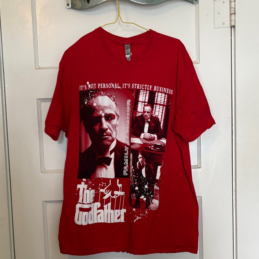 The Godfather Men’s Red Graphic Tee Size L Delta Premium Apparel